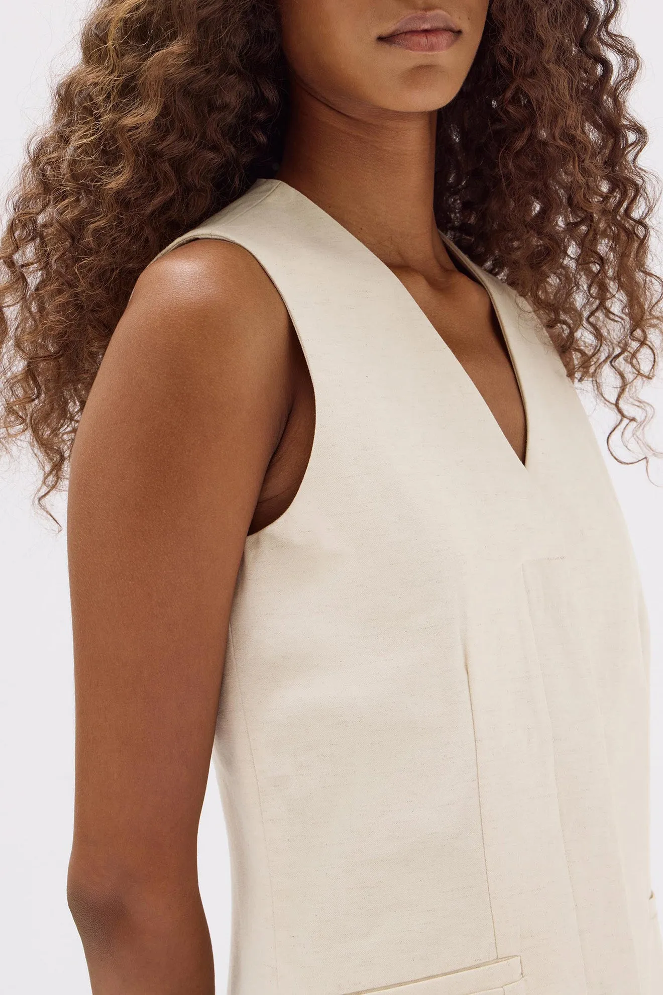Assembly Label, Simone Cotton Linen Blend Mini Dress | Oat Marle