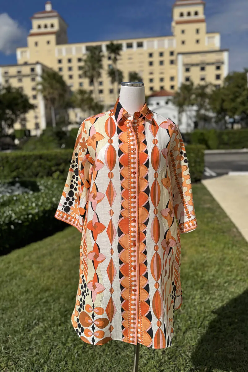 Averardo Bessi Linen Button Down Dress in Domino 012