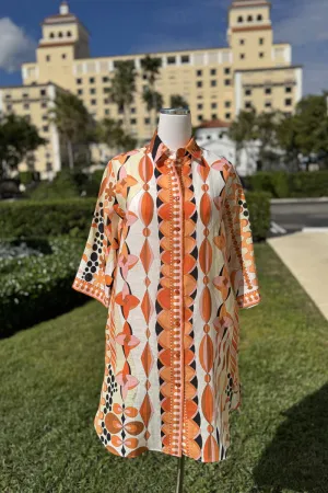 Averardo Bessi Linen Button Down Dress in Domino 012