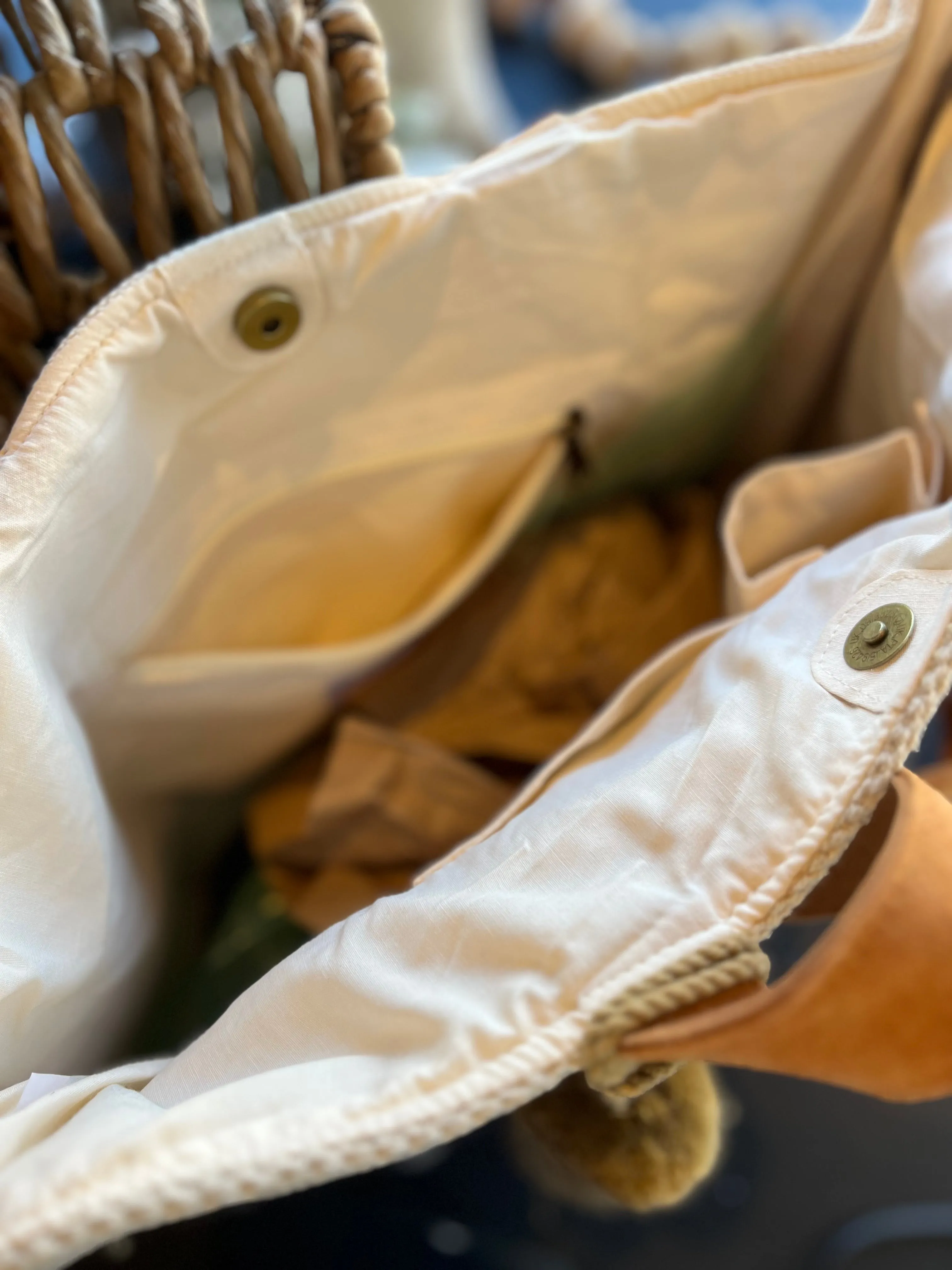 Aztec Diamond Tote - Cream/Camel