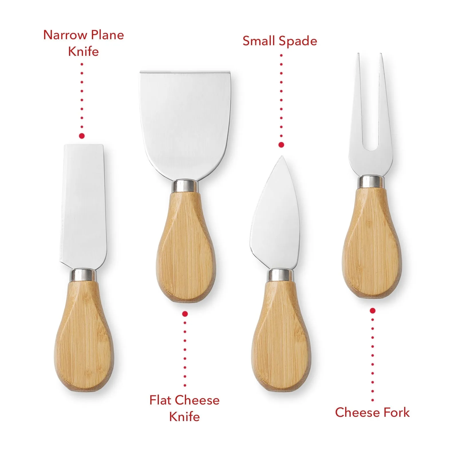 Bamboo Cheese Board & Knife Gift Set, Charcuterie Serving Tray - Natural