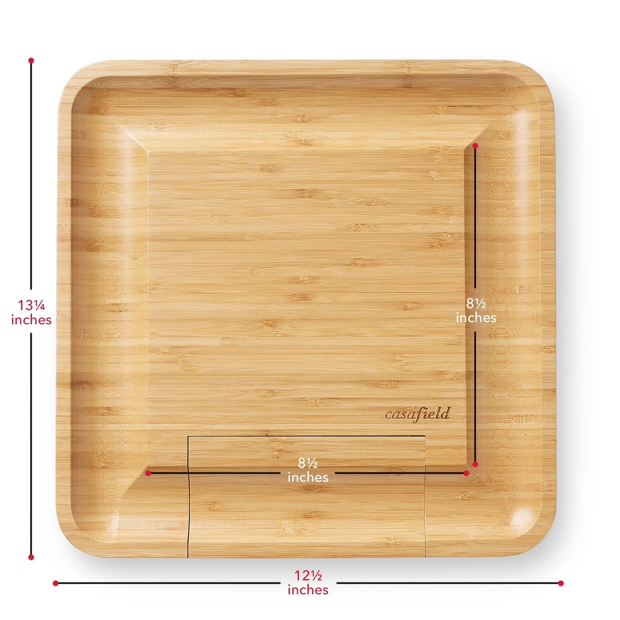 Bamboo Cheese Board & Knife Gift Set, Charcuterie Serving Tray - Natural