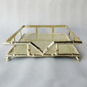 Bamboo Design Napkin Holder Gold