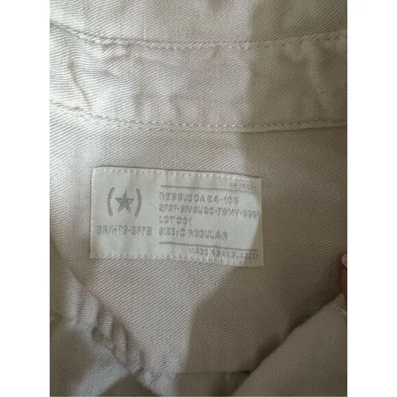 Banana Republic Heritage Bahia Dress Womens Sz 0 Cream Button Front Linen Blend
