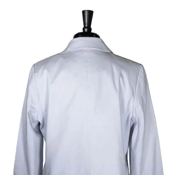 Banana Republic Women's Blazer Blue Linen Stretch Double Breasted Suit Jacket 12