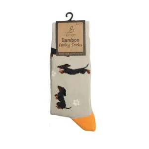 Bartleby Ladies Funky Bamboo Socks Sausage Doggie Size 4-7