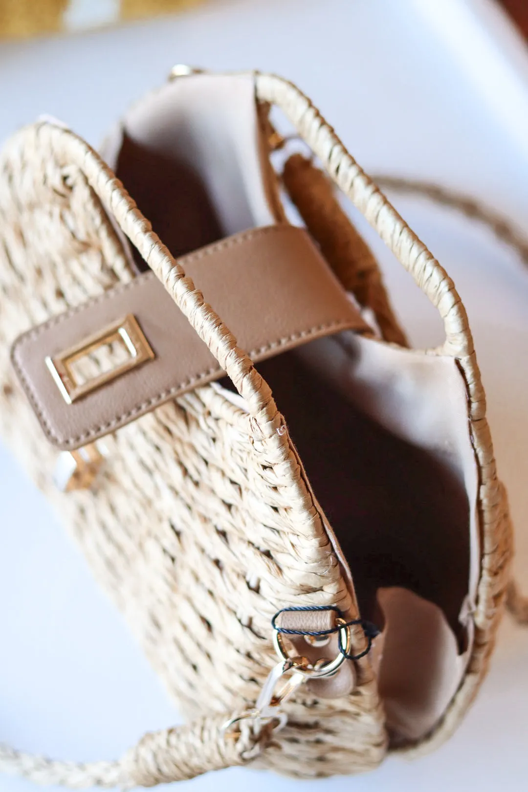 BC Straw Handle Crossbody Bag