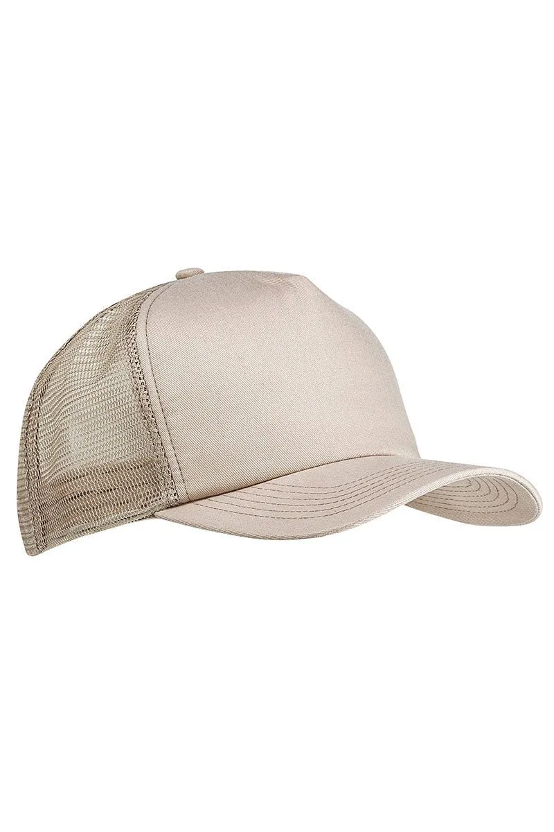Big Accessories Twill Front Mesh Trucker Cap