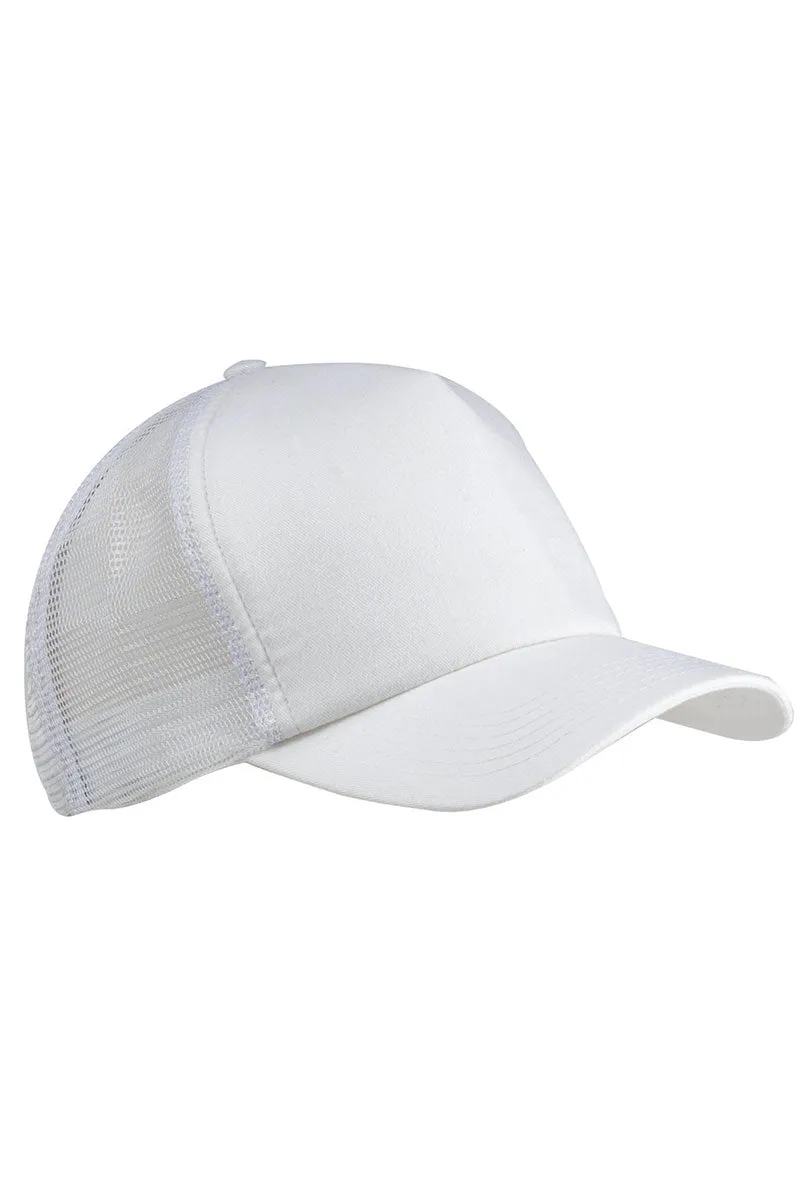 Big Accessories Twill Front Mesh Trucker Cap