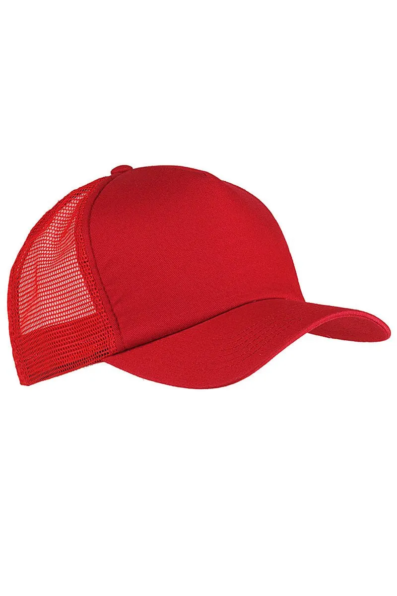 Big Accessories Twill Front Mesh Trucker Cap