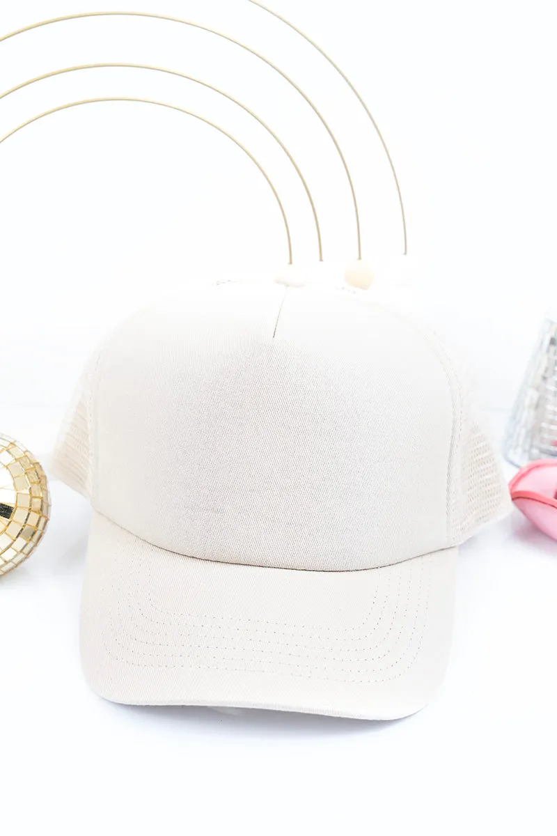 Big Accessories Twill Front Mesh Trucker Cap