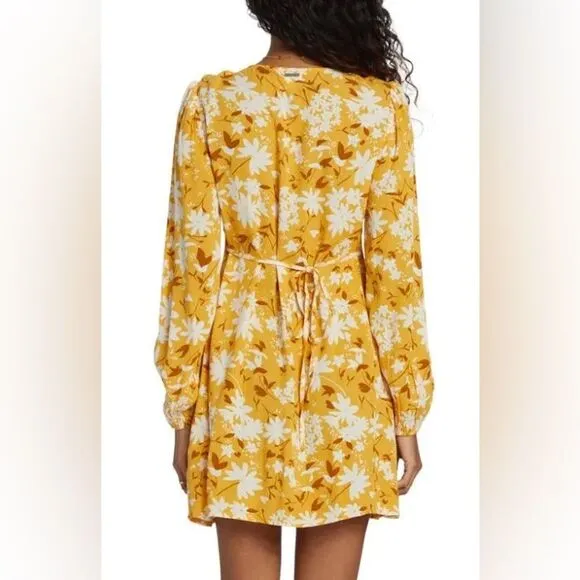 Billabong Night Out Floral Long Sleeve Button-Up Dress Size S