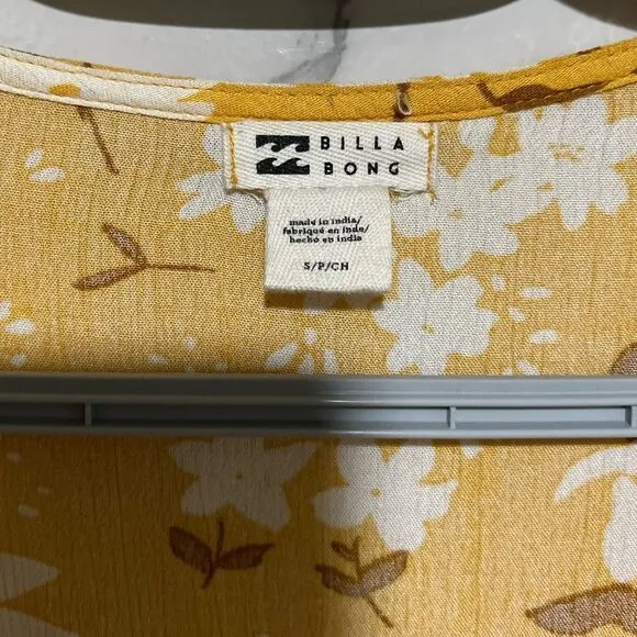 Billabong Night Out Floral Long Sleeve Button-Up Dress Size S