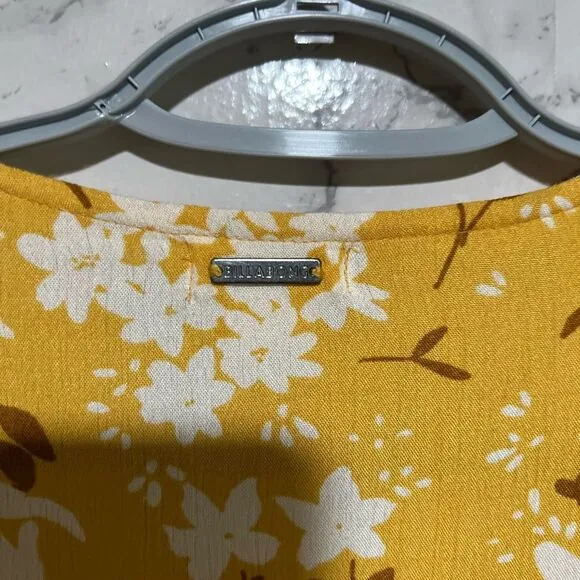 Billabong Night Out Floral Long Sleeve Button-Up Dress Size S