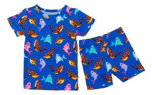 Birdie Bean Bruce Sharks 2-piece Short Sleeve Kids Pajamas with Shorts