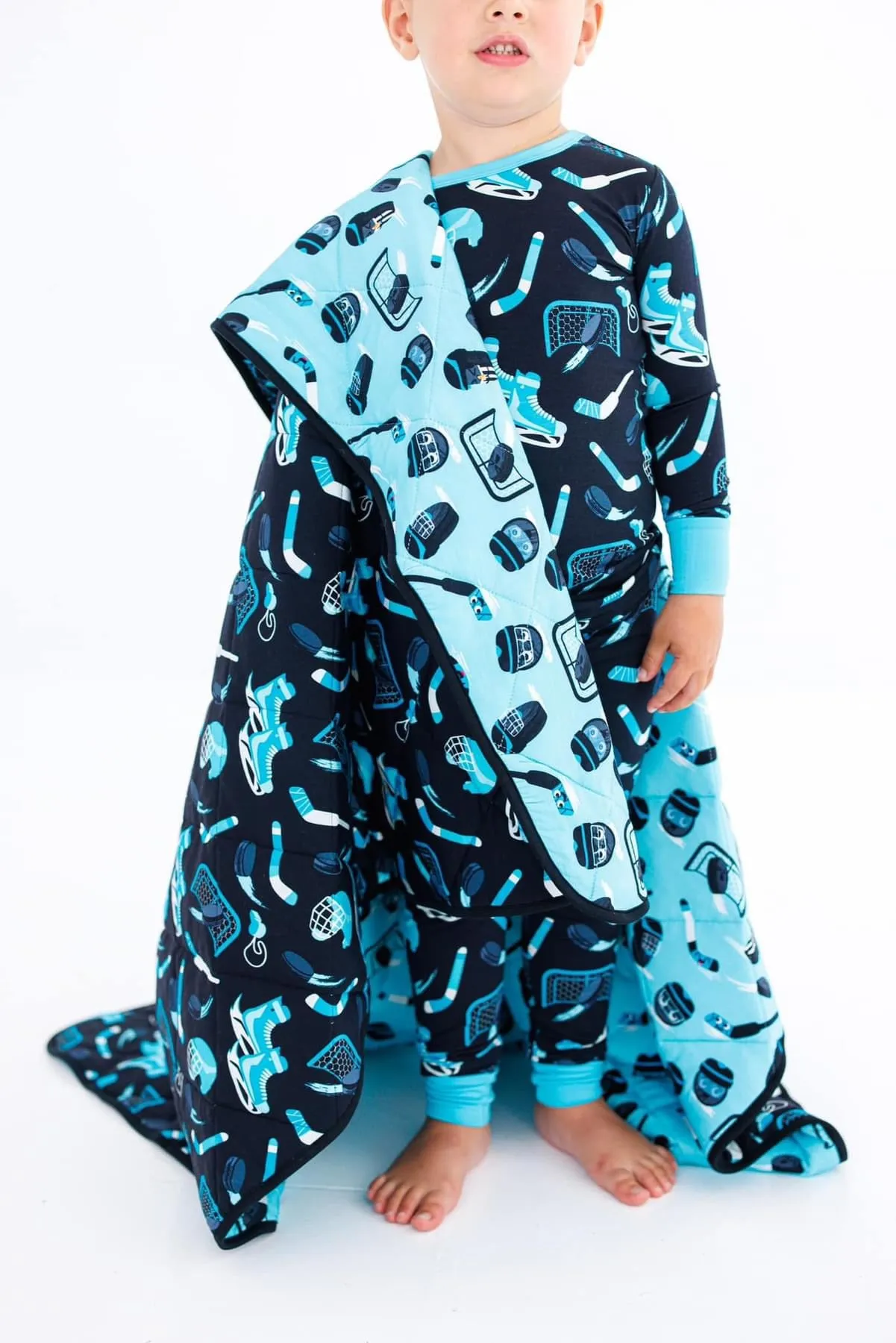 Birdie Bean Wayne/Stanley Hockey Print Toddler Birdie Quilt Blanket
