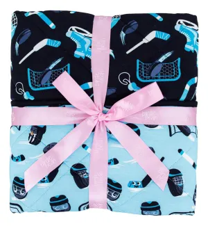 Birdie Bean Wayne/Stanley Hockey Print Toddler Birdie Quilt Blanket