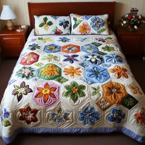 BloomTwilight 3-Piece Quilted Bedding Set NCU0PTT096