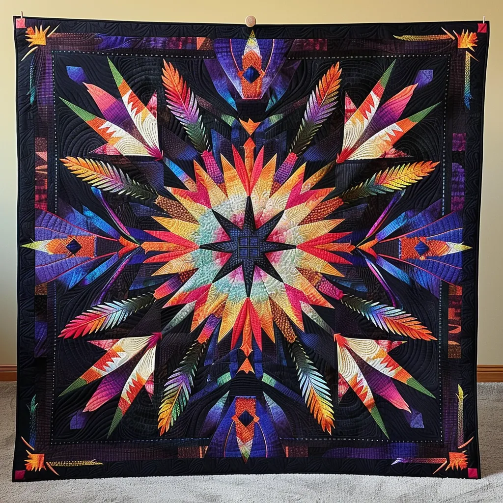 Blue Feather Heritage Quilted Blanket NCU0TH689