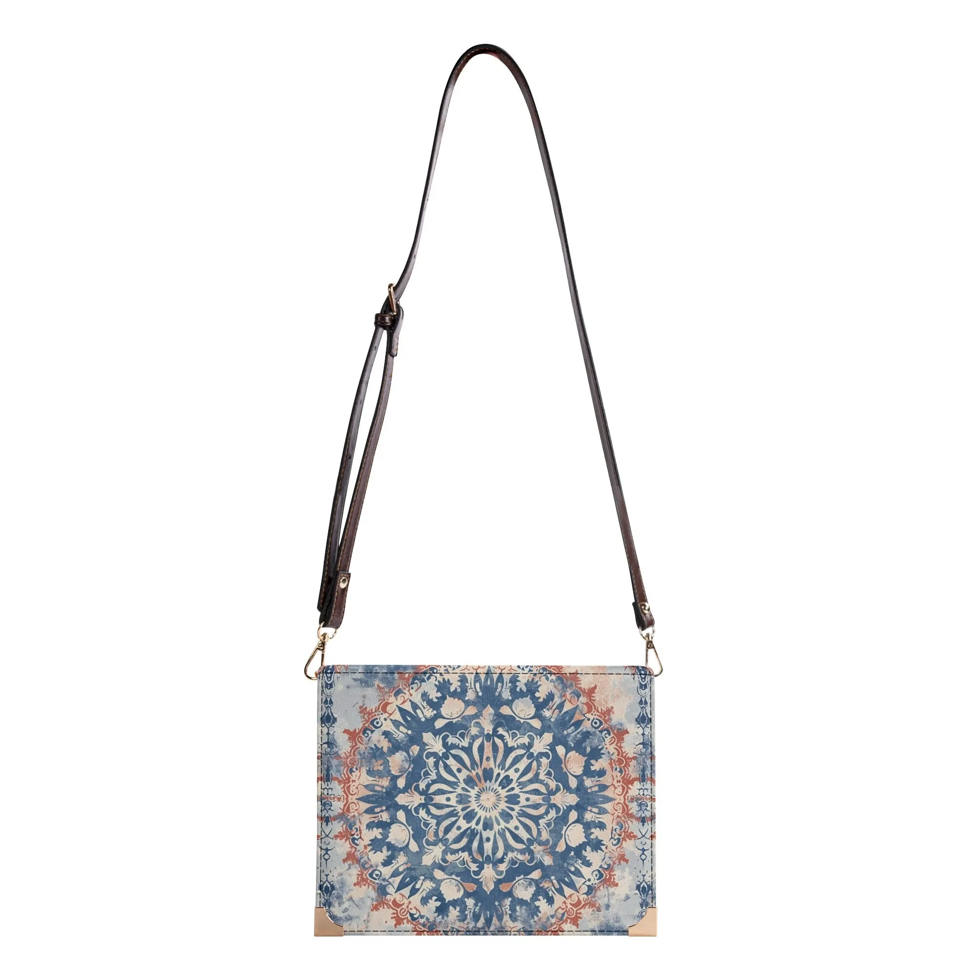 Blue Mandala Bible Cover Purse – Vintage Americana Style Crossbody Shoulderbag in Red White and Blue