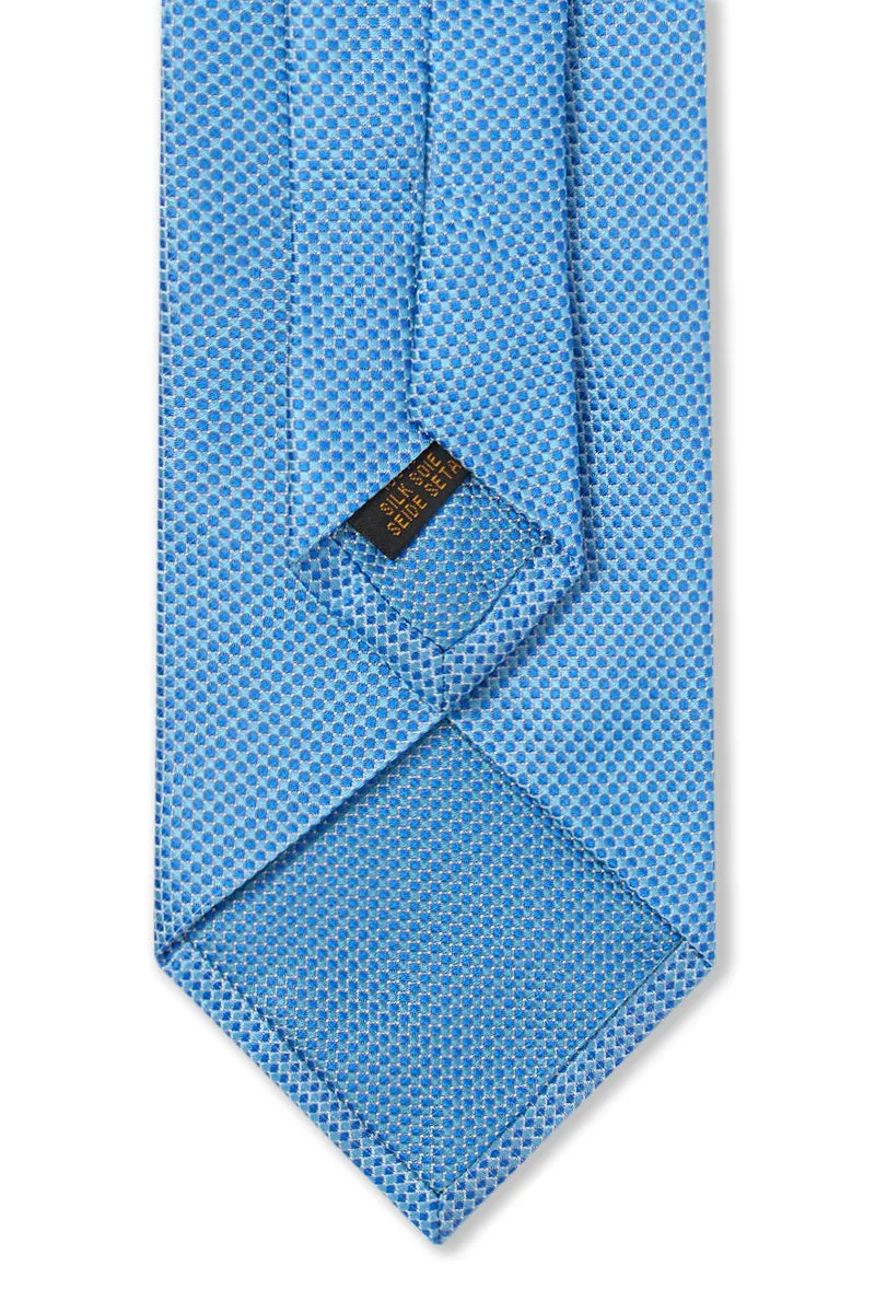 Blue Micro Pattern Woven Silk Tie