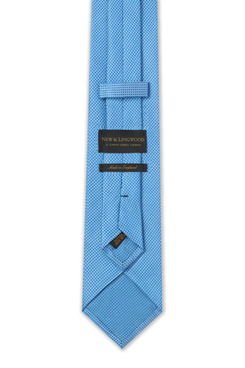 Blue Micro Pattern Woven Silk Tie