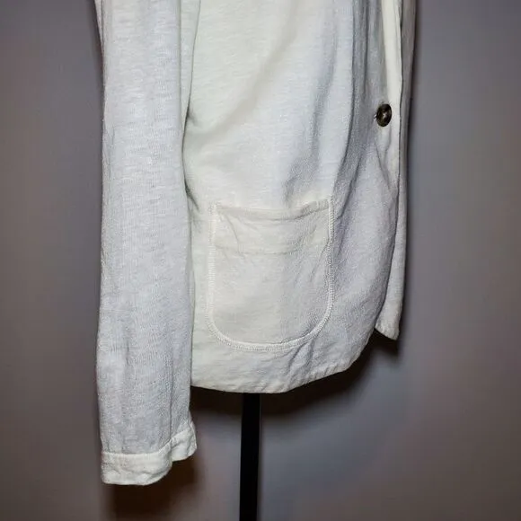 Boden 100% Linen Lightweight Blazer Style Cardigqn Size 8