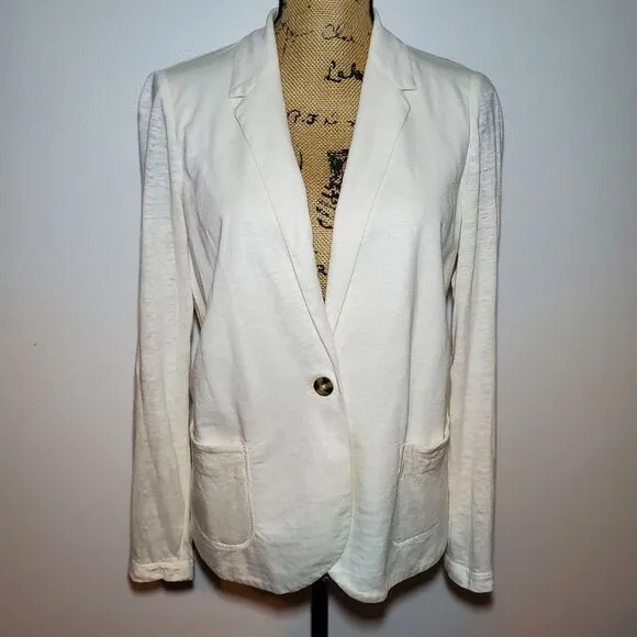 Boden 100% Linen Lightweight Blazer Style Cardigqn Size 8