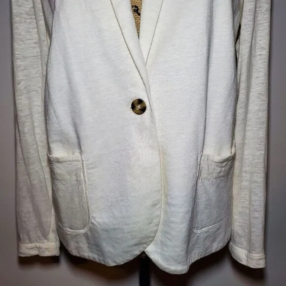 Boden 100% Linen Lightweight Blazer Style Cardigqn Size 8