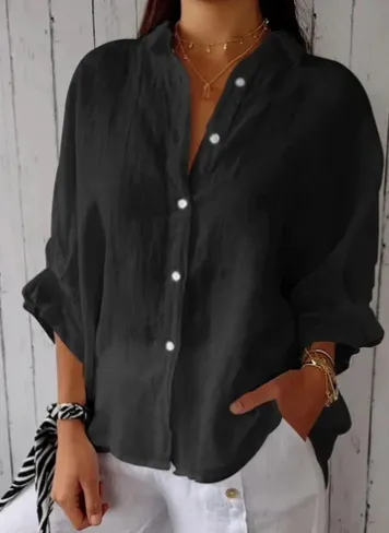 Brute® | Cotton-Linen Blouse With Button Closure