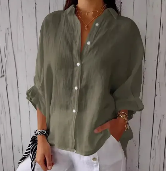 Brute® | Cotton-Linen Blouse With Button Closure