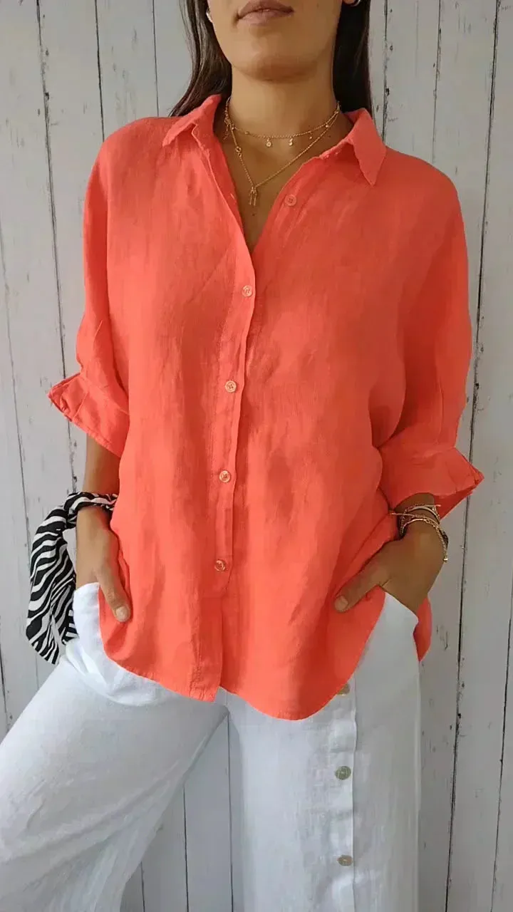 Brute® | Cotton-Linen Blouse With Button Closure
