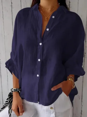 Brute® | Cotton-Linen Blouse With Button Closure