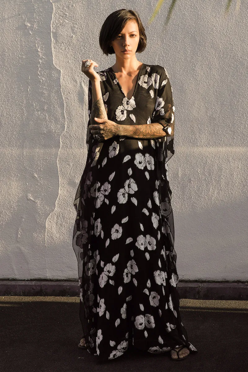 Camelia Devore Velour Boubou Caftan