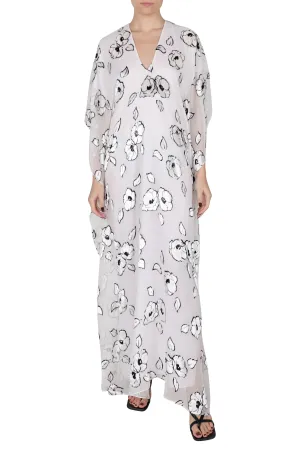Camelia Dévore Velour Boubou Caftan