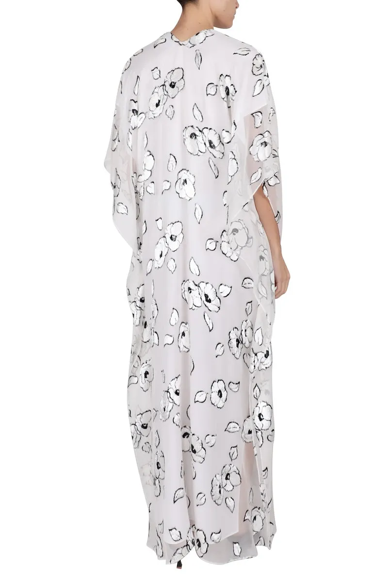Camelia Dévore Velour Boubou Caftan