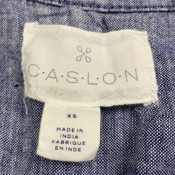 Caslon Blue One Button 100% Linen Blazer Size XS