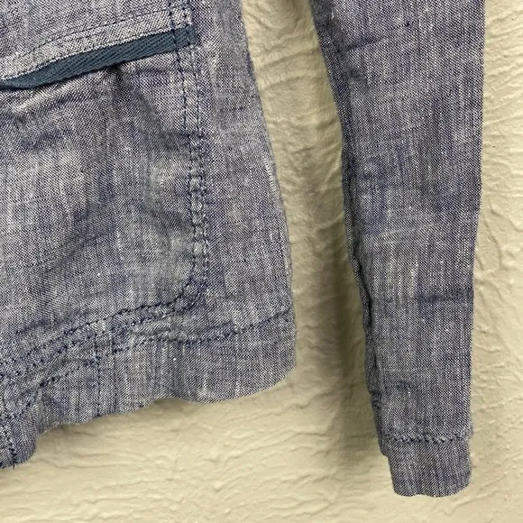 Caslon Blue One Button 100% Linen Blazer Size XS