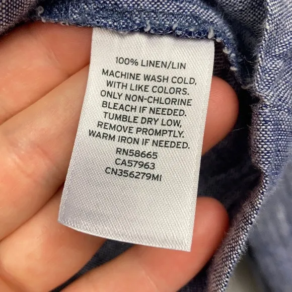 Caslon Blue One Button 100% Linen Blazer Size XS