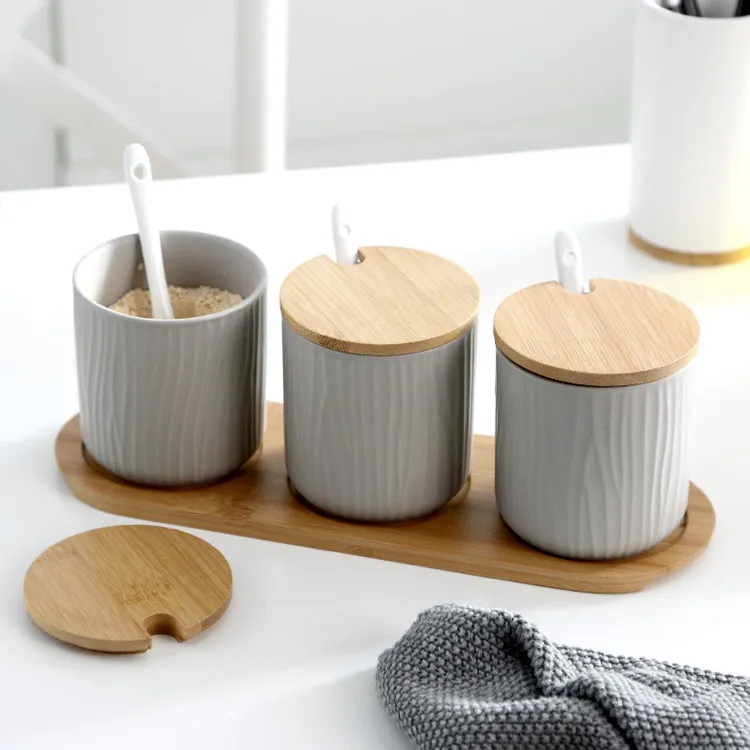 Ceramic Spice Jar- Set of Three