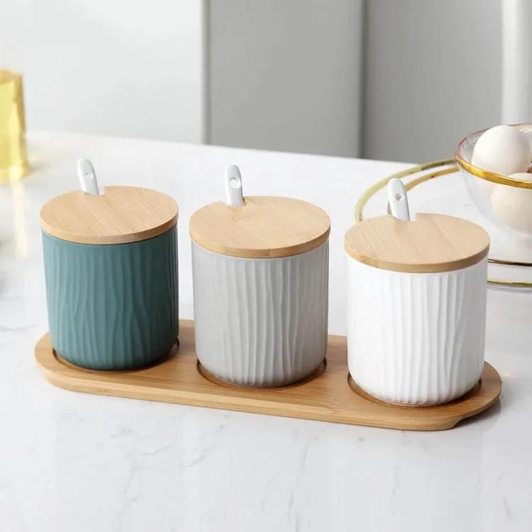 Ceramic Spice Jar- Set of Three