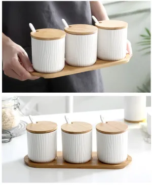 Ceramic Spice Jar- Set of Three