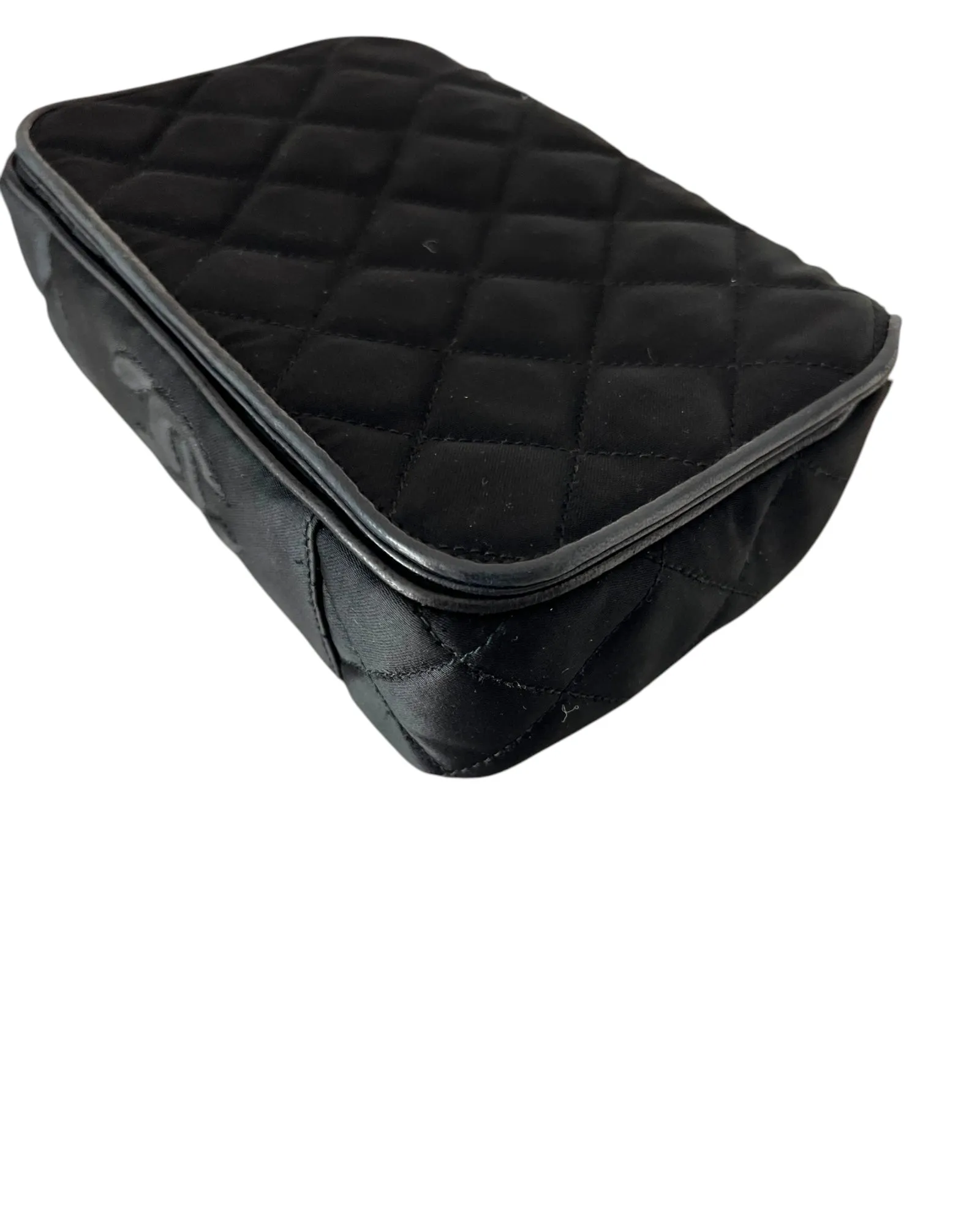 CHANEL Vintage Quilted Silk & Strass Evening Bag