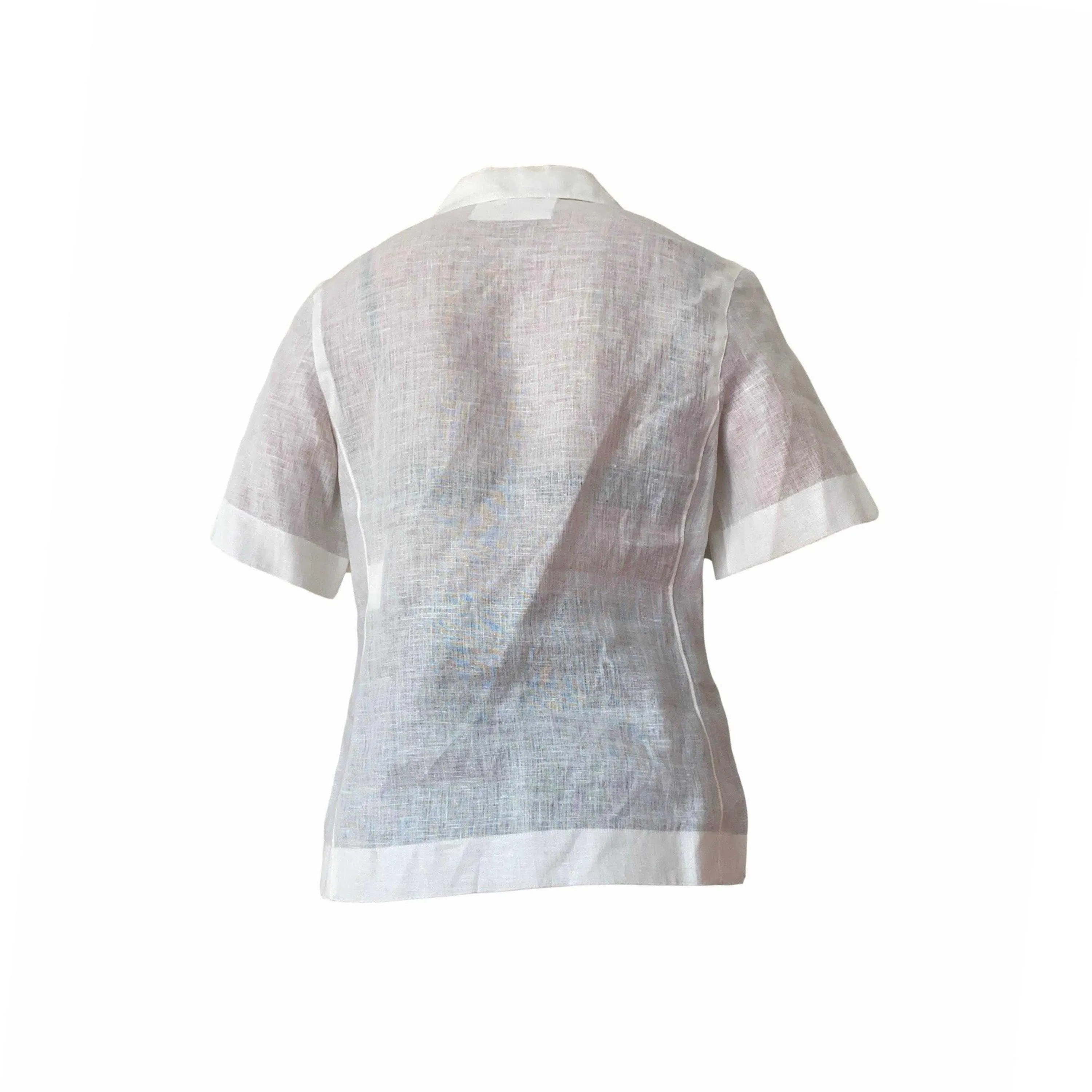 Chanel White Linen Button Down