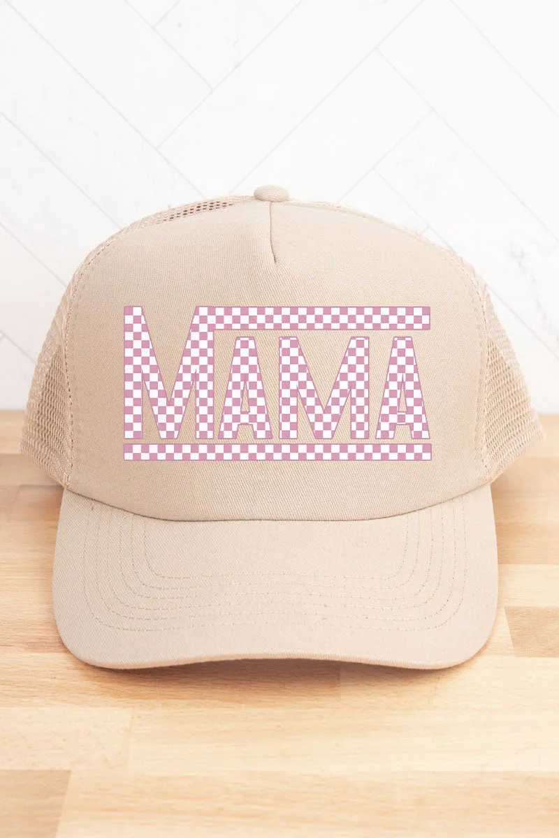 Check It Out Mama Pink Twill Front Mesh Trucker Cap