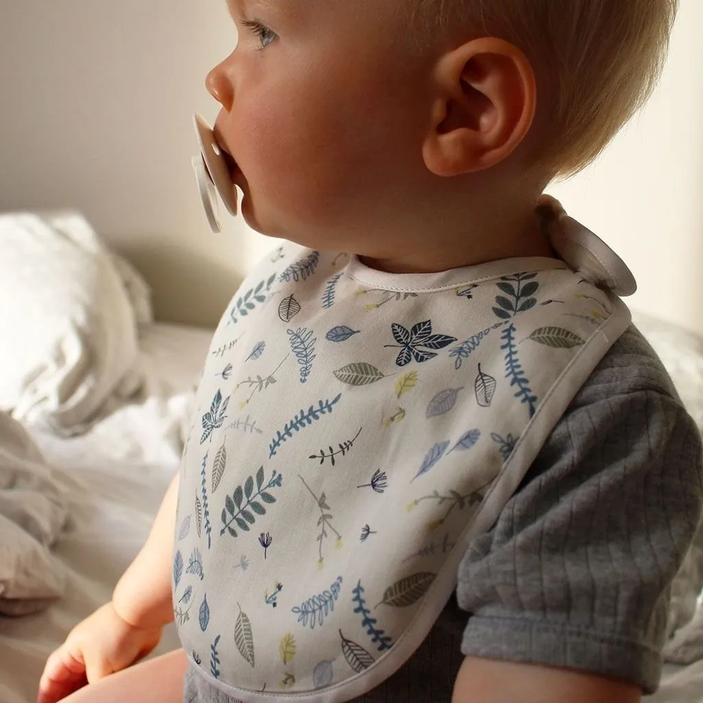 Classic Bib - Pressed Leaves Blue