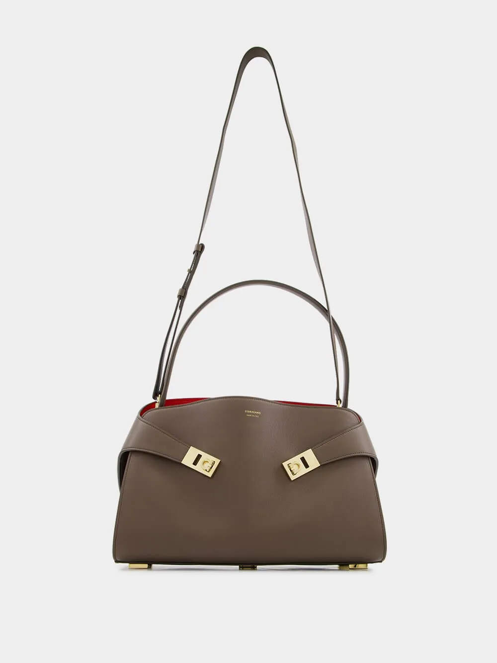 Clay Flame Red Small Hug Soft Leather Handbag