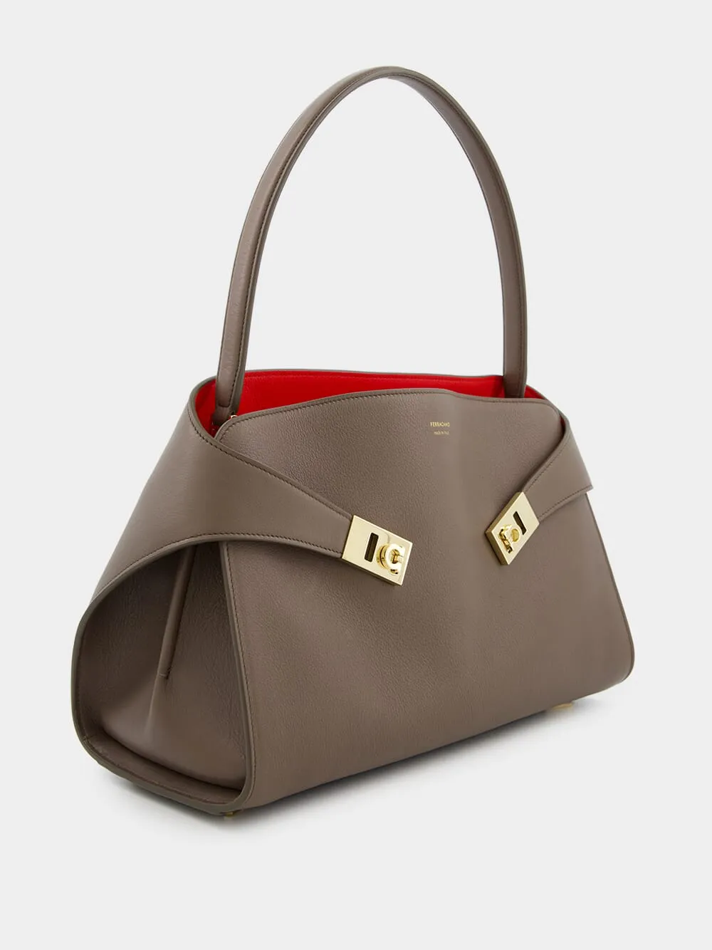 Clay Flame Red Small Hug Soft Leather Handbag