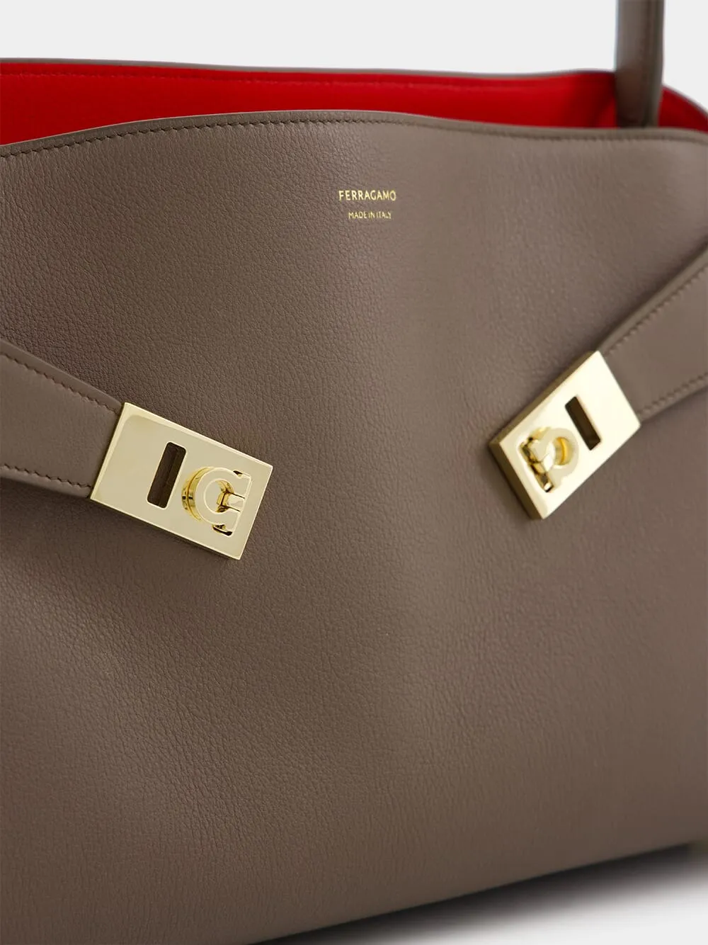 Clay Flame Red Small Hug Soft Leather Handbag