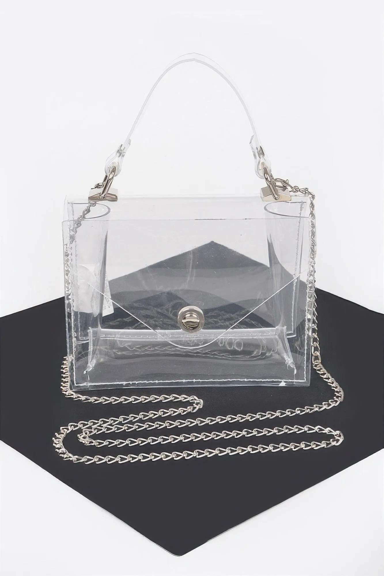 Clear Pvc Top Handle Crossbody Bag